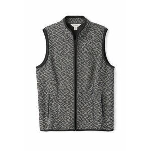 CJ Banks Zip Front Vest 1X Black Gray Textured Knit Casual Layering Layering